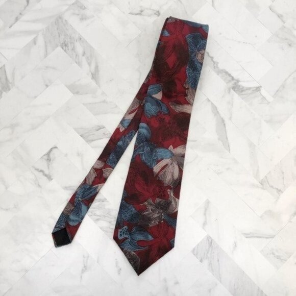Oscar de la Renta Other - OSCAR DE LA RENTA Flora Burgundy Tie